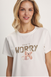 Пижама женская  DON`T WORRY молочный
